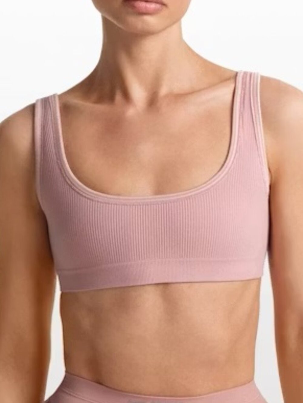 🌸 Skims Ribbed Seamless Micro Scoop Bra | Himalayan/Ecru | M | NWT🏷️